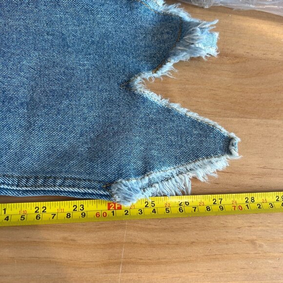 Anthropologie Evidnt Essen Relaxed Jeans Raw Hem Sz 28 Blue - Picture 12 of 12